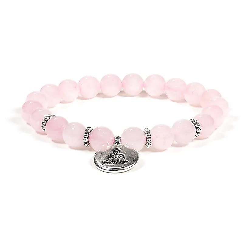 Rosenquarz Armband mit Buddha