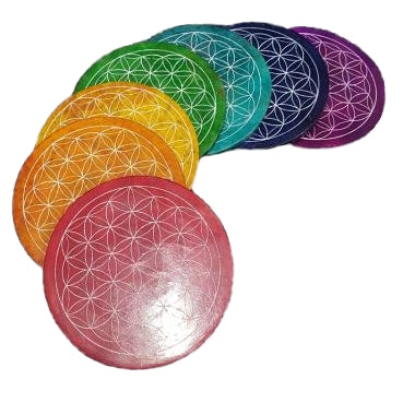 Blume des Lebens Untersetzer Chakra-Set