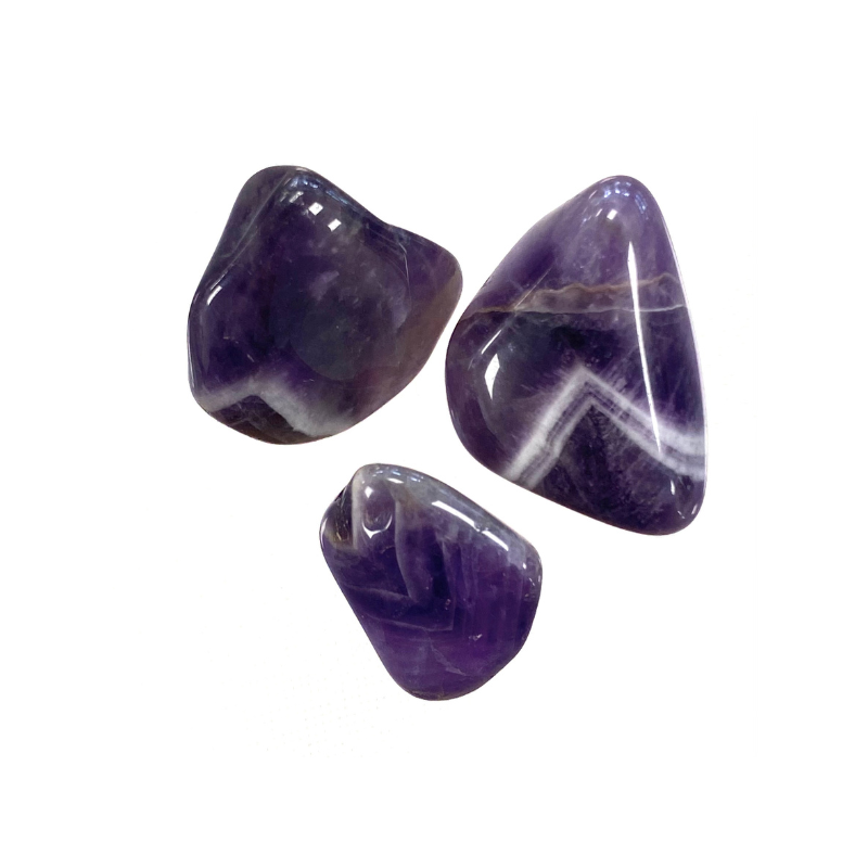 Amethystquarz (Chevron Amethyst) Trommelstein