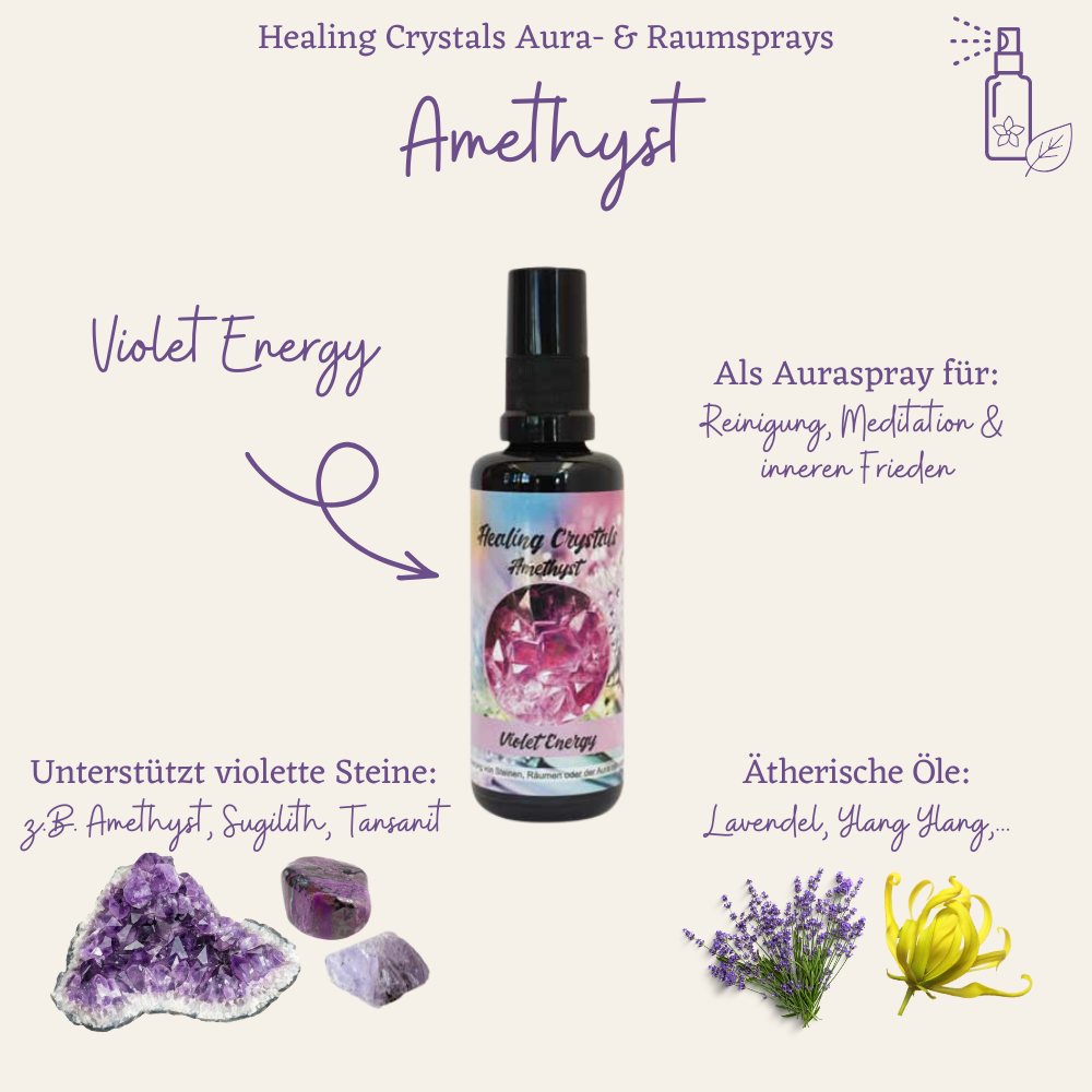 Healing Crystals Spray Amethyst - Violet Energy