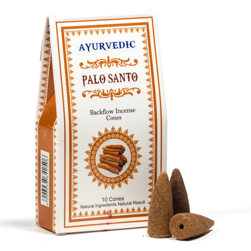 Ayurveda Palo Santo (Heiliges Holz) Backflow Räucherkegel