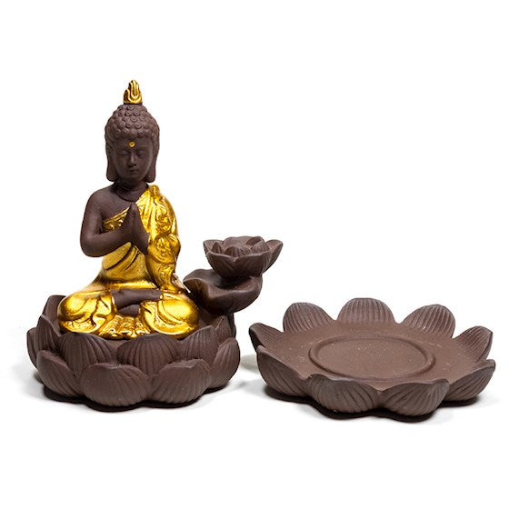 Buddha mit Lotus - Backflow Kegelhalter