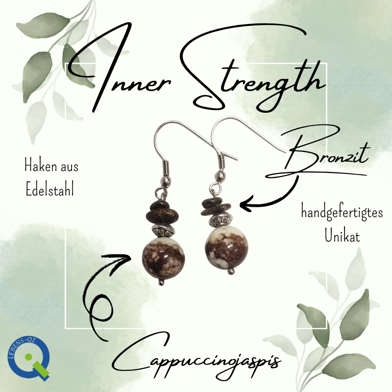 Cappuccino-Jaspis Ohrhaken "Inner Strength"