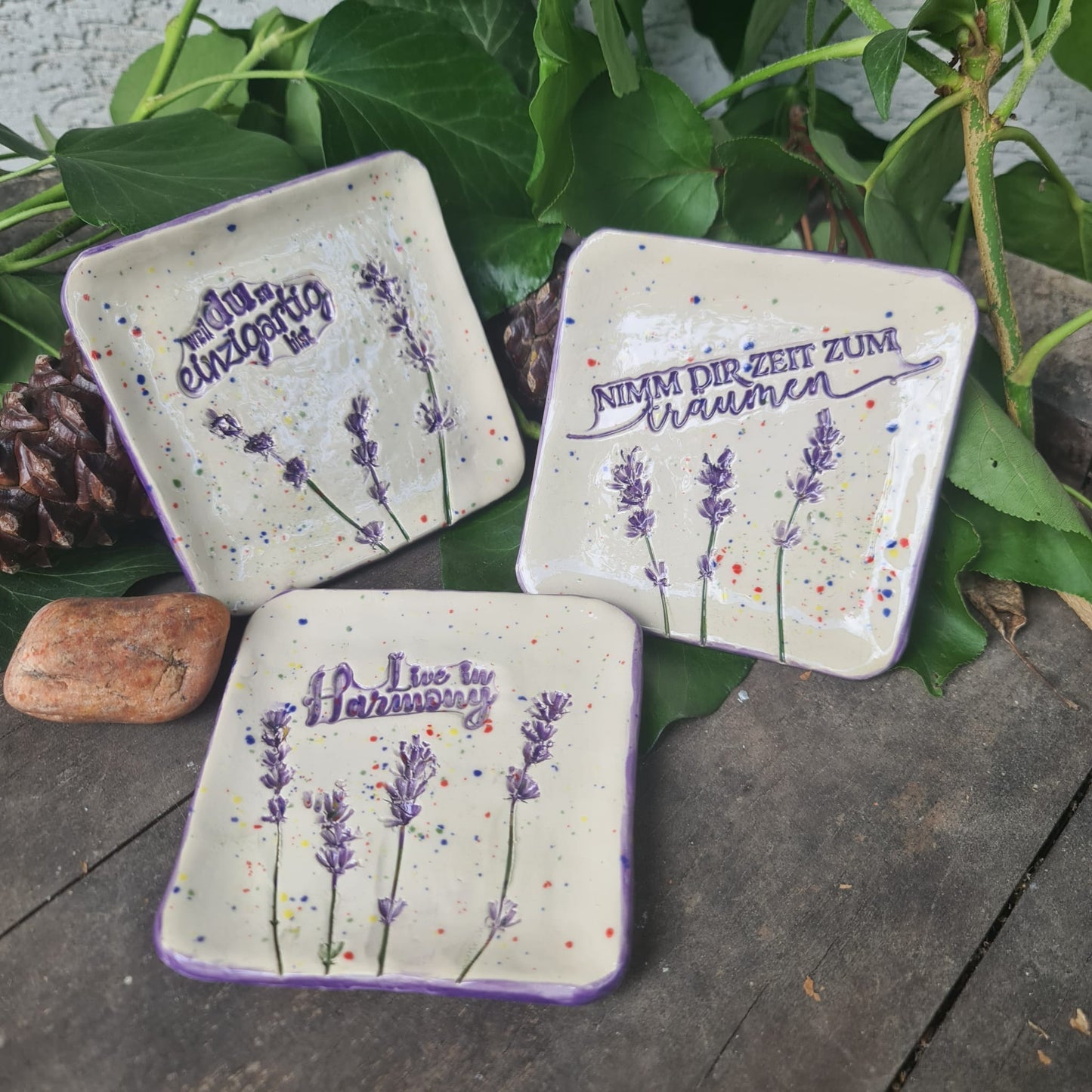 Seifenschale "Lavendel" quadratisch OHNE Loch