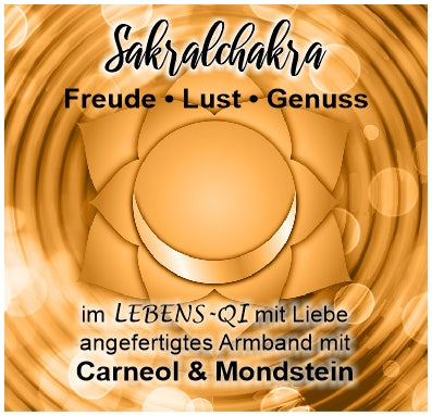 Sakral-Chakra Armband - Carneol & Mondstein