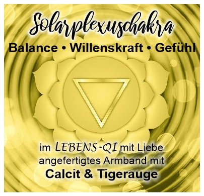 Solarplexus-Chakra Armband - Calcit & Tigerauge