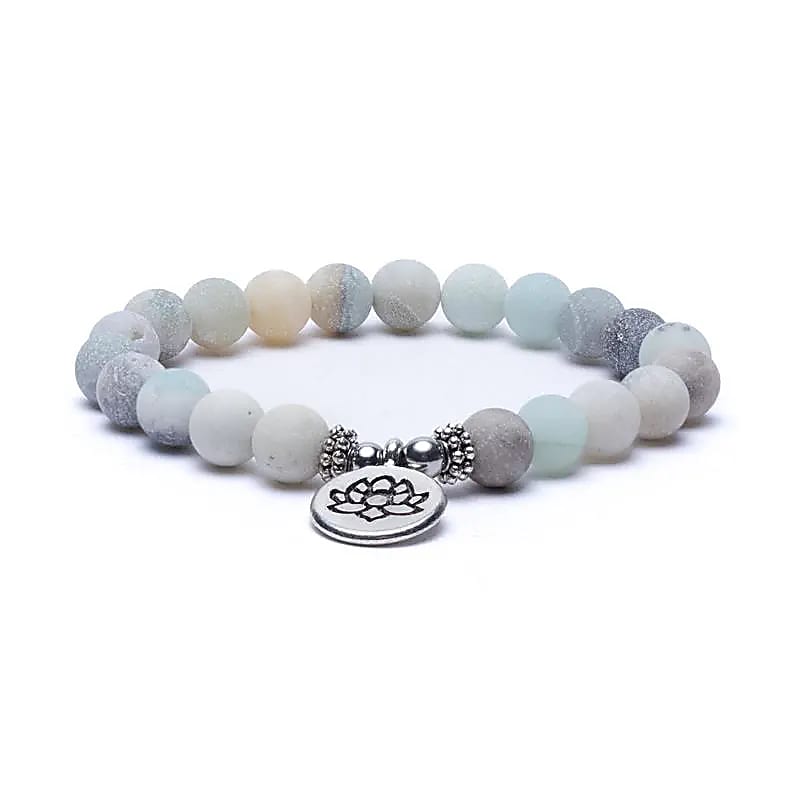 Amazonit Armband mit Lotusblüte