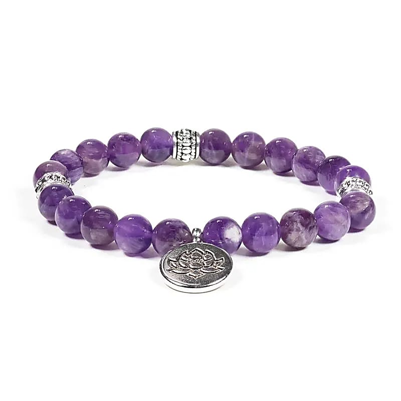 Amethyst Armband mit Lotus