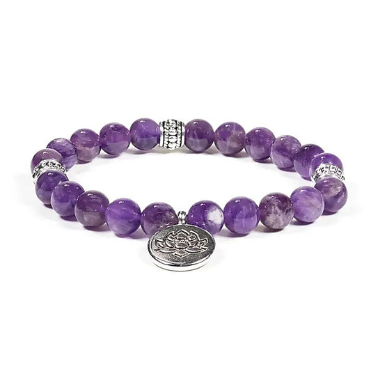 Amethyst Armband mit Lotus