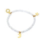 Kugelarmband Mondstein Sonne, Mond & Stern