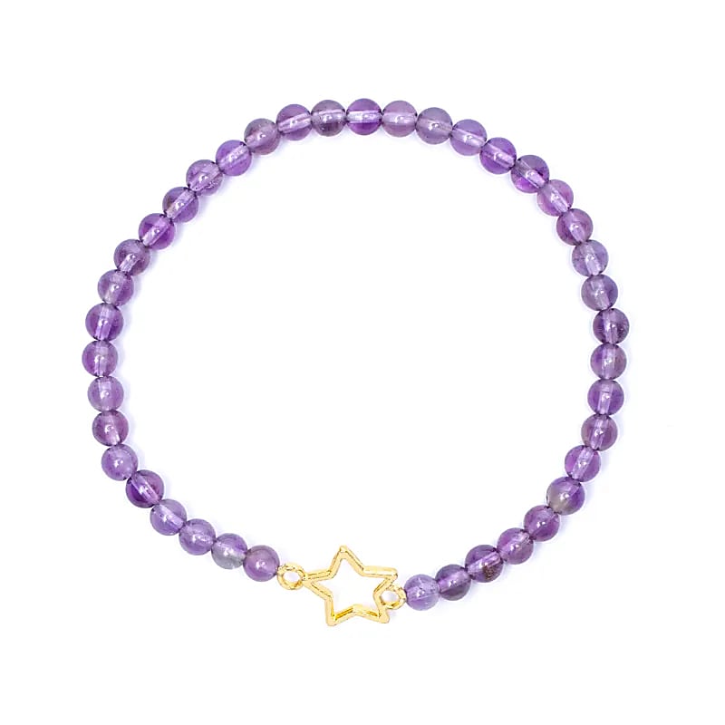 Kugelarmband Amethyst mit Stern