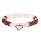 Rosenquarz-Erdbeerquarz Armband mit Herz