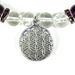 Amethyst-Bergkristall Armband mit Blume des Lebens
