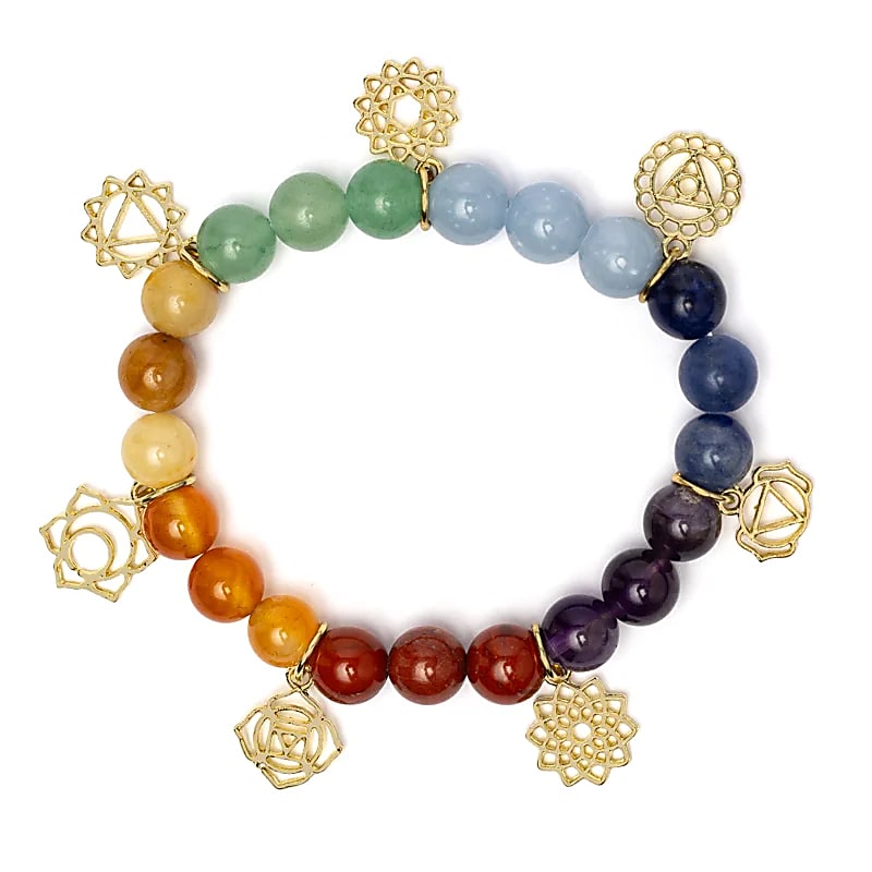 Chakra Kugelarmband mit Symbolen