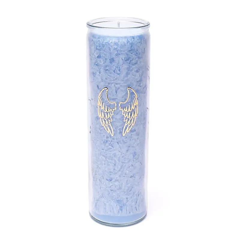 Engelsflügel Kerze mit Symbol im Glas