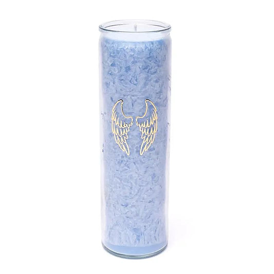 Engelsflügel Kerze mit Symbol im Glas