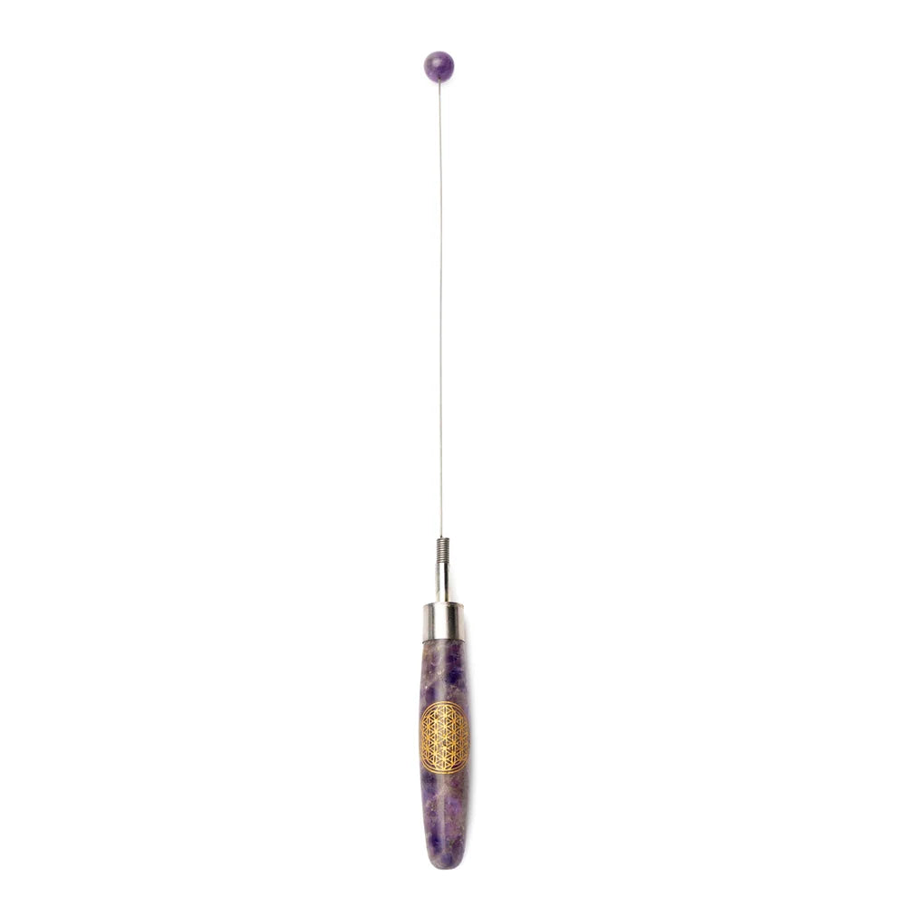 Einhandrute Amethyst - Tensor mit Blume des Lebens
