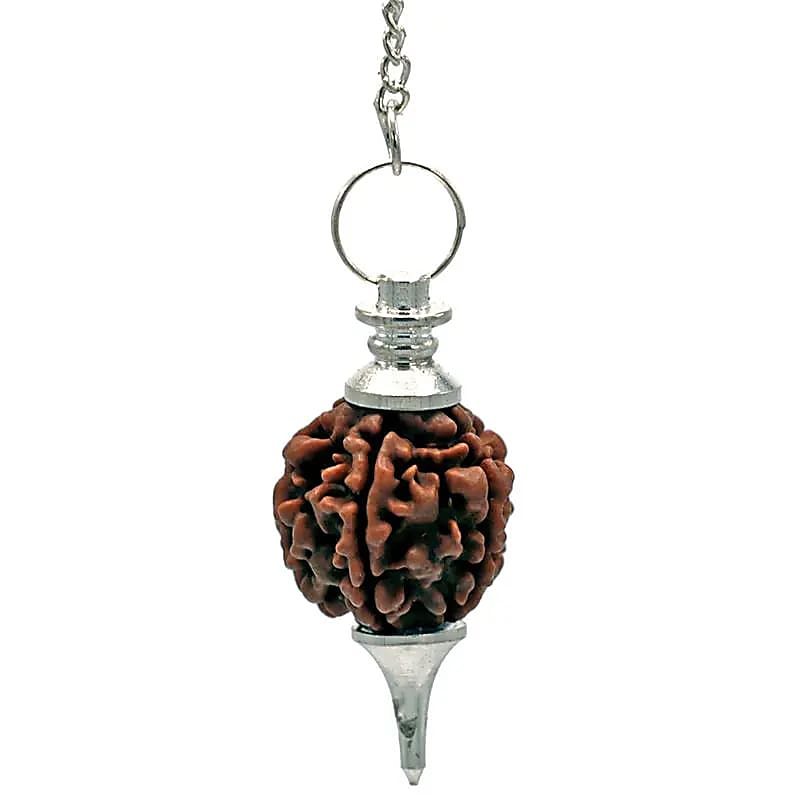 Rudraksha Pendel silberfarbig