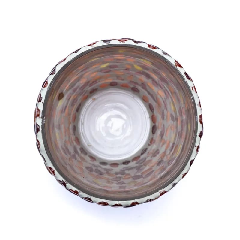 Mosaik Teelichthalter rot/gelb