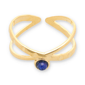 Duo blue gold - Edelstahl-Ring