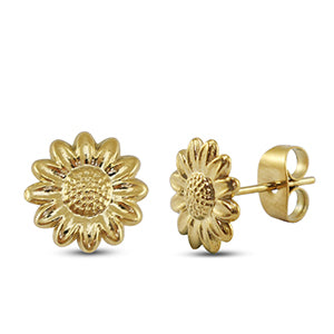 Gänseblümchen - Edelstahl Ohrstecker gold