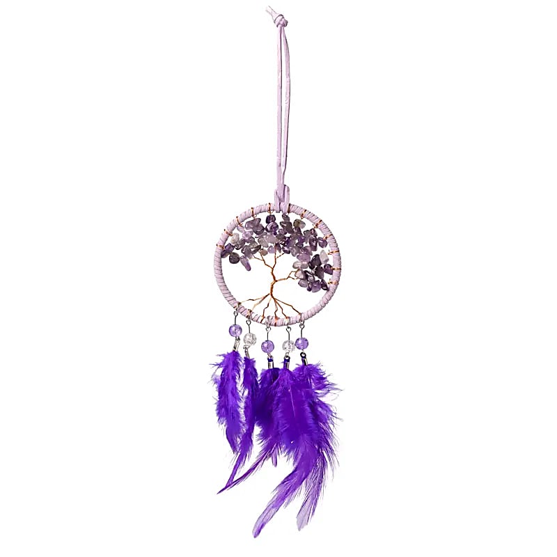Kleiner Traumfänger Lebensbaum mit Amethyst
