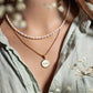 Traumfänger Süßwasserperlen-Collier gold