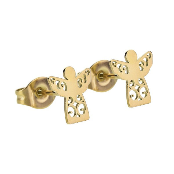 Schutzengel - Ohrstecker gold