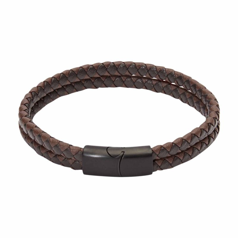 Leder-Armband braun doppelreihig - "Viro"