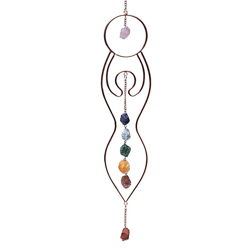 Mondgöttin mit Chakrasteinen Suncatcher