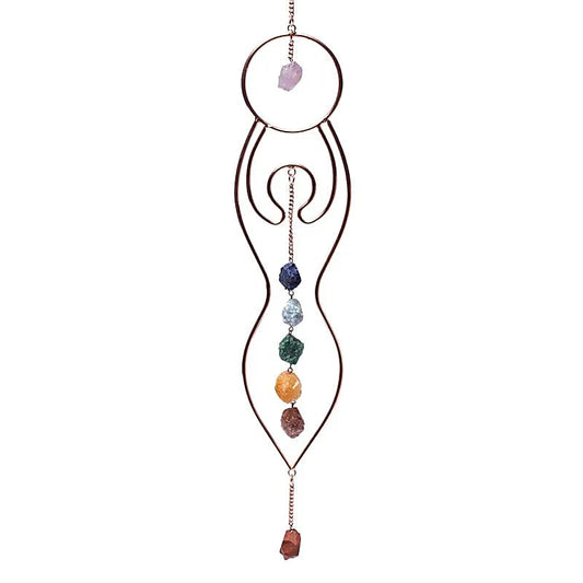 Mondgöttin mit Chakrasteinen Suncatcher