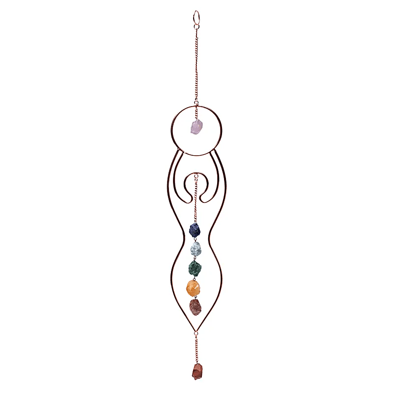 Mondgöttin mit Chakrasteinen Suncatcher