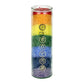 Chakra-Duftkerze mit Symbolen im Glas