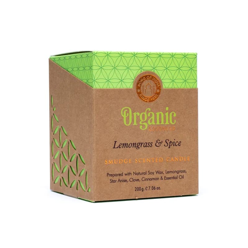 Organic Goodness Zitronengras & Gewürze - Duftkerze mit Räucherkräutern