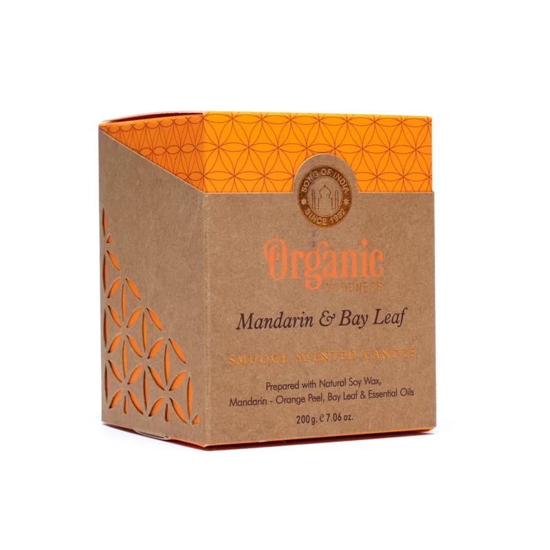 Organic Goodness Mandarine & Lorbeer - Duftkerze mit Räucherkräutern