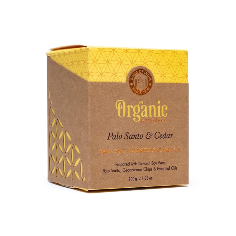 Organic Goodness Palo Santo & Zeder - Duftkerze mit Räucherkräutern