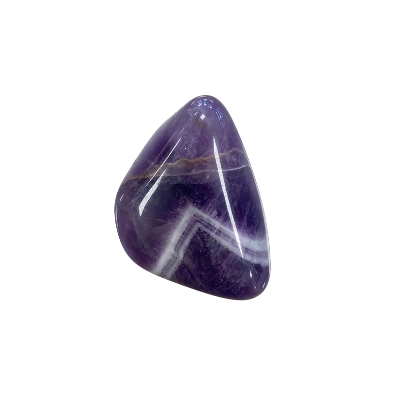 Amethystquarz (Chevron Amethyst) Trommelstein