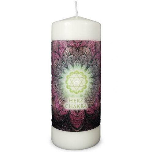 Herzchakra Energiekerze groß