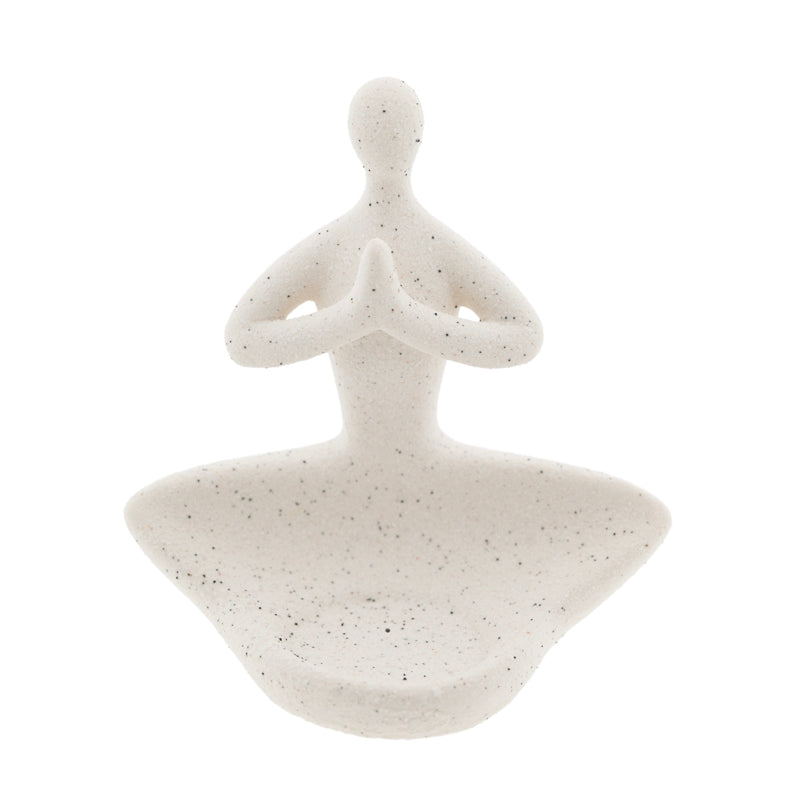Yogi naturweiß Kerzen-/ Räucherhalter