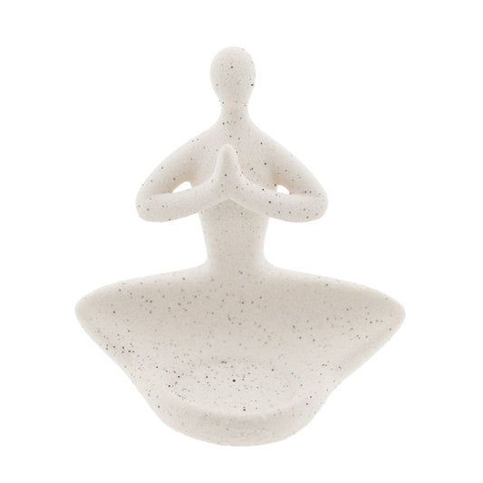Yogi naturweiß Kerzen-/ Räucherhalter