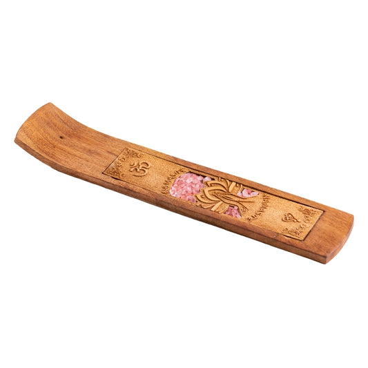 Namaste Räucherstäbchenhalter mit Rosenquarz