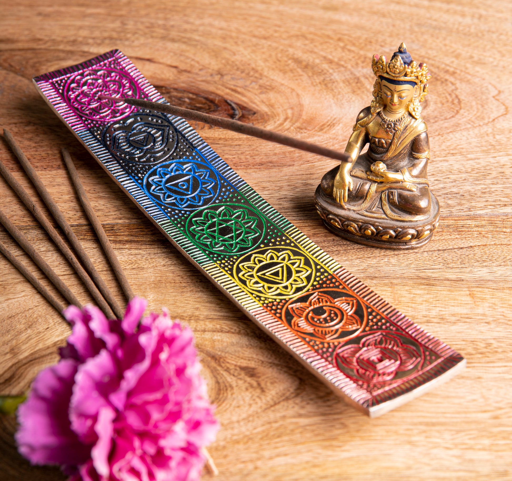 Chakra Räucherstäbchenhalter bunt