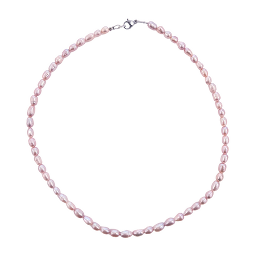 Süßwasserperlen-Collier rosé