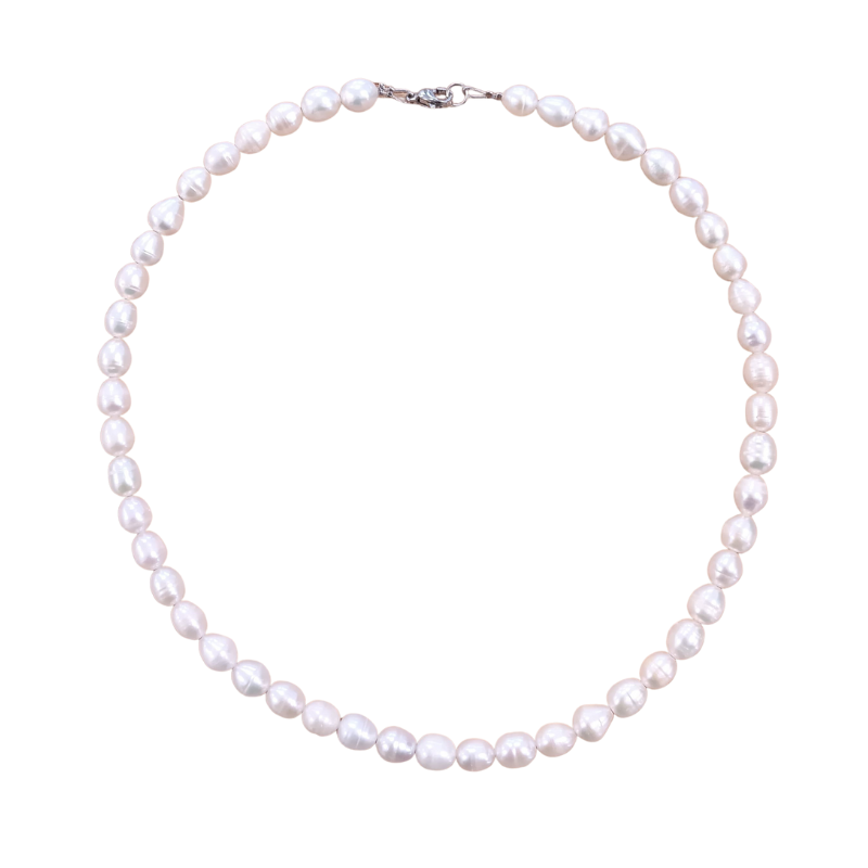 Süßwasserperlen-Collier naturweiß