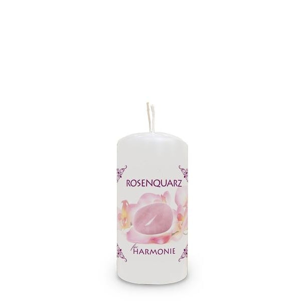 Rosenquarz Energiekerze mini
