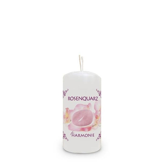Rosenquarz Energiekerze mini