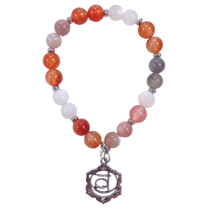 Sakral-Chakra Armband - Carneol & Mondstein