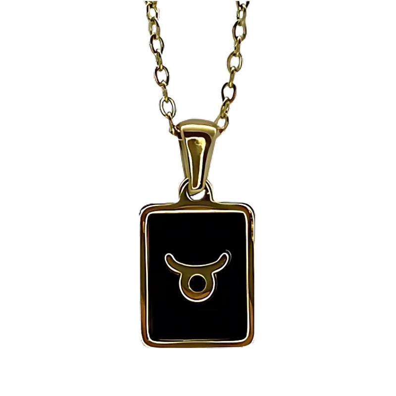 Sternzeichen Stier - Anhänger schwarz inkl. Kette