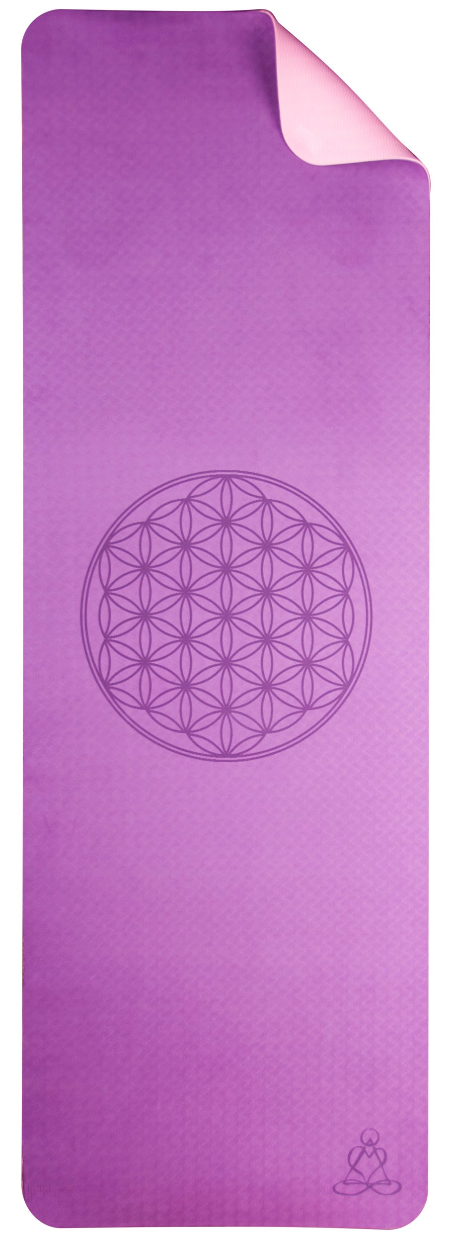 Yogamatte mit Blume des Lebens lila
