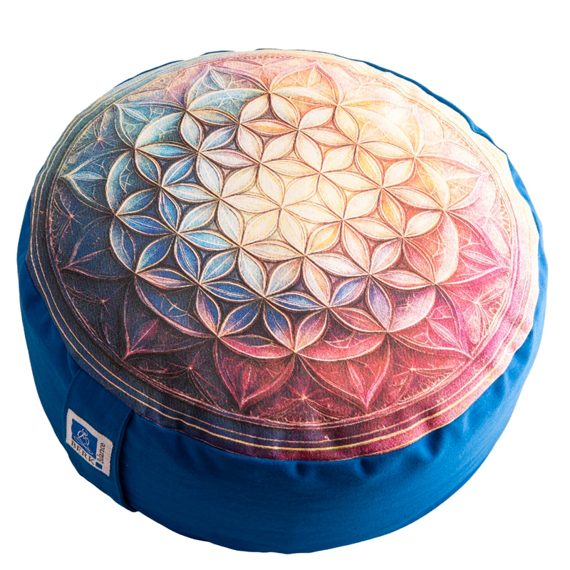 Blume des Lebens bunt Meditationskissen
